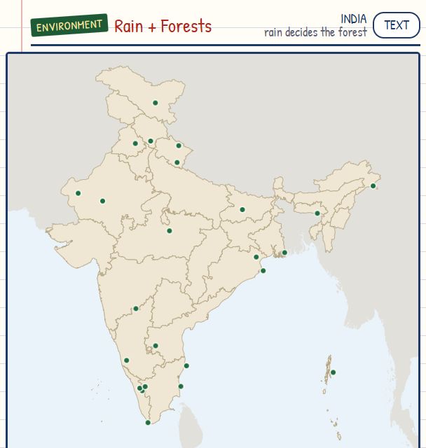Rainfall and Forest Types map